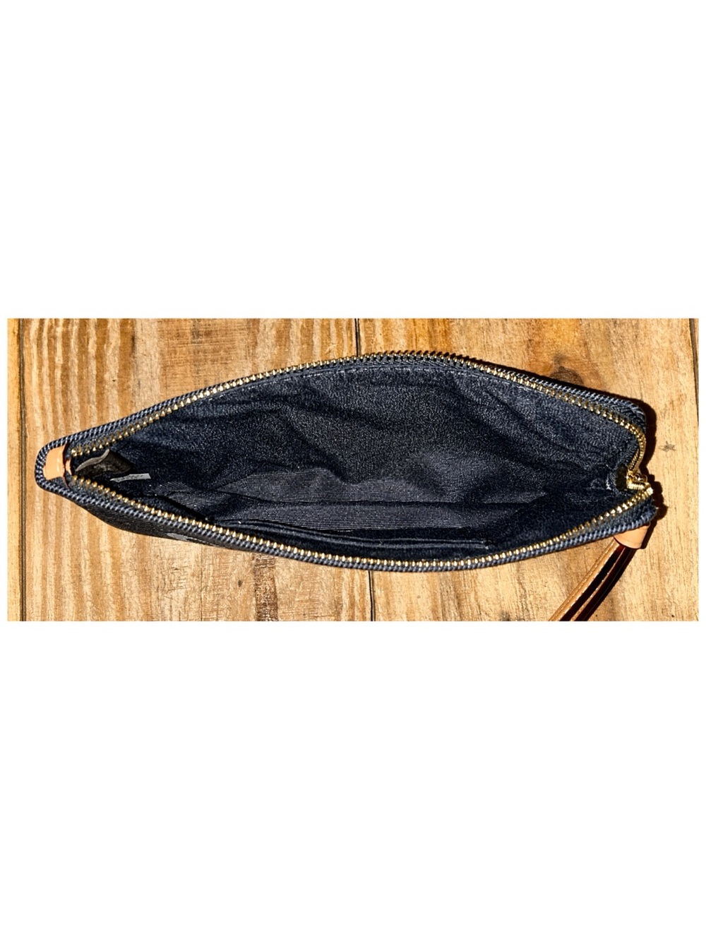 Coach Denim and Leather Large Signature Corner Zip Wristlet. - Picture 12 of 14